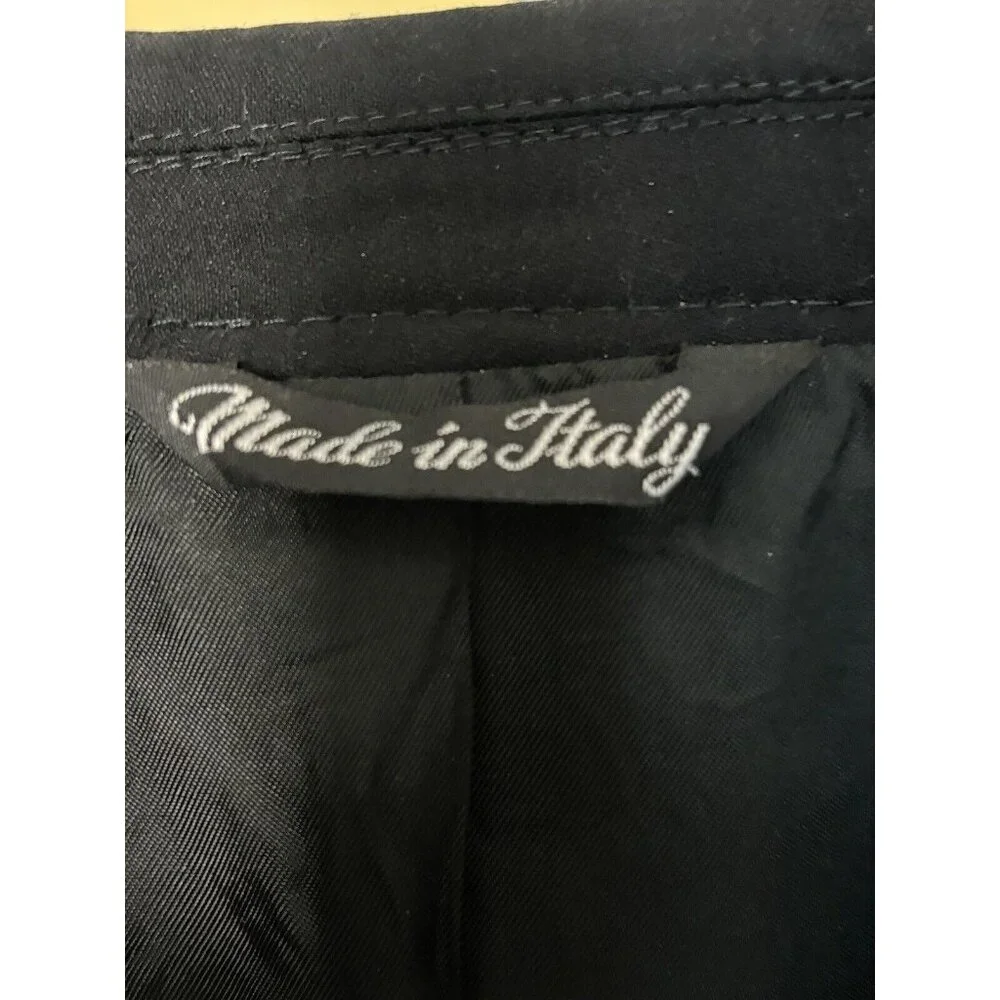 Vito Rufolo‎ San Martino Mens Size 40L Wool Black Blazer Jacket Coat Italy